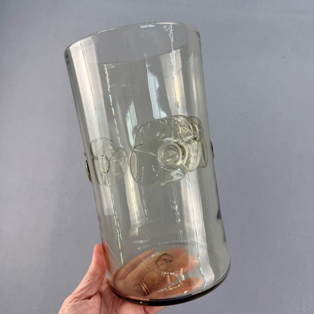 HTF Blenko Pre-Designer 422M Wild Rose Beaker Vase Marine Crystal